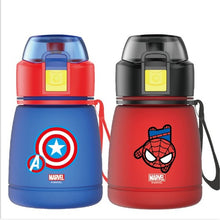 Load image into Gallery viewer, 390ML Cartoon Spiderman Captain America Children Kids Feeding Bottles Cups With Straw Water Cups
