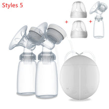 Load image into Gallery viewer, Bilateral Electric Breast Pumps With Milk Bottle USB Cable PP BPA free Powerful Intelligent Baby Breast Feeding Milk Suckers
