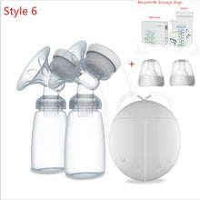 Load image into Gallery viewer, Bilateral Electric Breast Pumps With Milk Bottle USB Cable PP BPA free Powerful Intelligent Baby Breast Feeding Milk Suckers
