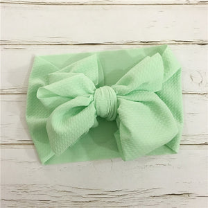 Baby Accessories Infant Baby Girl Cute Soft Bow Headband Newborn Solid Headwear Headdress Nylon Elastic Hair Band Gifts Props