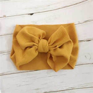 Baby Accessories Infant Baby Girl Cute Soft Bow Headband Newborn Solid Headwear Headdress Nylon Elastic Hair Band Gifts Props