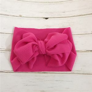 Baby Accessories Infant Baby Girl Cute Soft Bow Headband Newborn Solid Headwear Headdress Nylon Elastic Hair Band Gifts Props